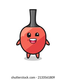 illustration of an table tennis racket character with awkward poses , cute style design for t shirt, sticker, logo element