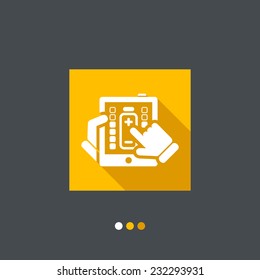 Illustration of tablet battery charge concept