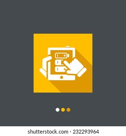 Illustration of tablet battery charge concept