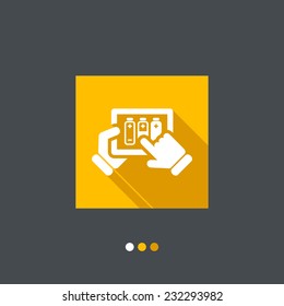 Illustration of tablet battery charge concept
