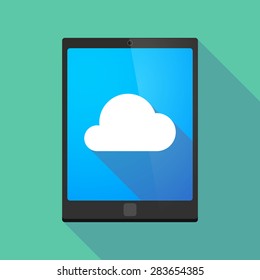 Illustration of a tablet pc icon wit a cloud