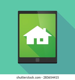 Illustration of a tablet pc icon wit a house