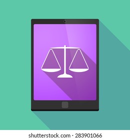 Illustration of a tablet pc icon wit a weight scale