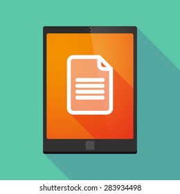 Illustration of a tablet pc icon wit a document