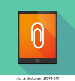 Illustration of a tablet pc icon wit a clip