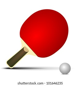 illustration of a tabletennis bat with ball