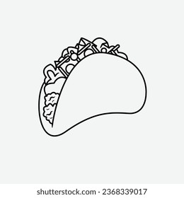 The Illustration of Taco Line Art