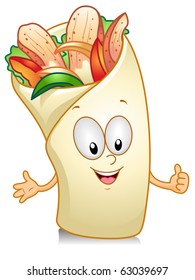 Illustration of a Tacos Character Giving a Thumbs Up