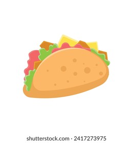 Illustration tacos flat design style isolated white background