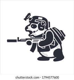 illustration of a tactical panda. Can be used as a sticker, badge or mascot.