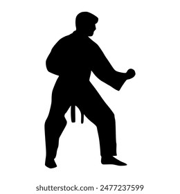 Illustration Taekwondo athlete silhouette. Silhouette of martial art
