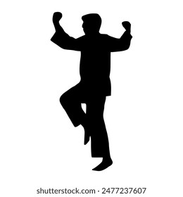 Illustration Taekwondo athlete silhouette. Silhouette of martial art
