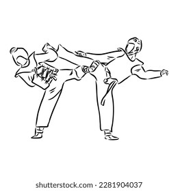 illustration of Taekwondo. Hand drawn. taekwondo vector