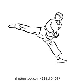 illustration of Taekwondo. Hand drawn. taekwondo vector