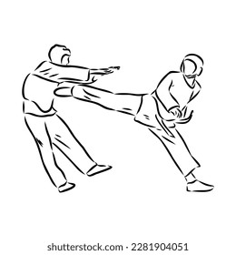 illustration of Taekwondo. Hand drawn. taekwondo vector