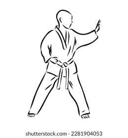 illustration of Taekwondo. Hand drawn. taekwondo vector