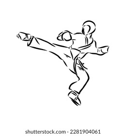 illustration of Taekwondo. Hand drawn. taekwondo vector