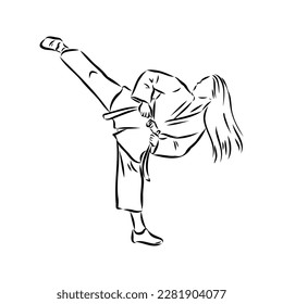 illustration of Taekwondo. Hand drawn. taekwondo vector