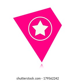 the illustration of tag  with star pictogram / The geometric tag with star / the rating icon