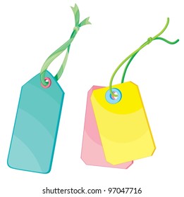 illustration of tags on a white background