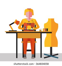 illustration of tailoring in vector format eps10