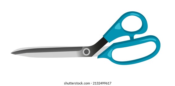 Illustration of tailor's scissors isolated on white background. Cutting and sewing. Vector illustration
