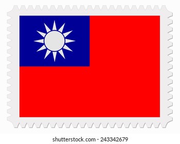 illustration Taiwan flag stamp