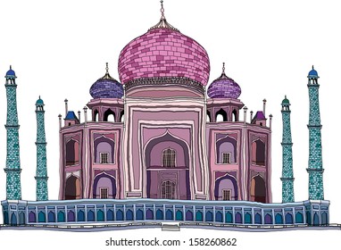 Ilustración del Taj Mahal  Vector de stock