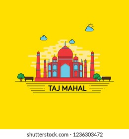 Illustration of Taj Mahal an ancient monument of India