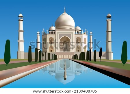 Illustration of Taj Mahal in India