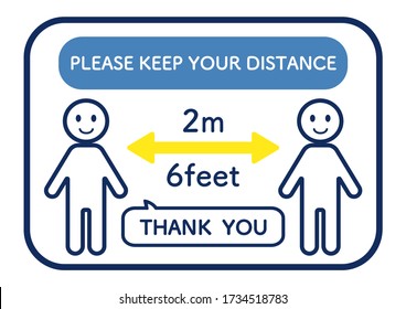 Illustration to take distance to prevent infection.