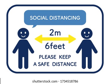 Illustration to take distance to prevent infection.