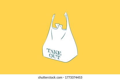 Illustration of takeaway, bento in a bag for takeaway
Vector illustration