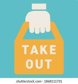 Illustration of takeaway of food order
