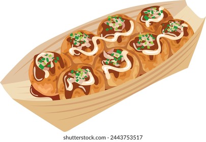 Es una ilustración de takoyaki