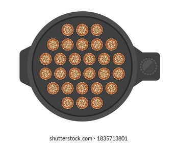 Illustration of a takoyaki machine.