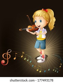 Illustration of a talented violin player