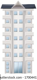 Illustration of a tall condominium on a white background