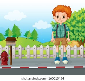 Illustration Of A Tall Man Standing At The Street