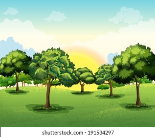 Illustration of the tall trees