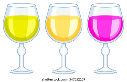 Illustration of the tall wineglass set