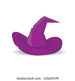 illustration of tall witch hat on abstract background. vector witch hat.