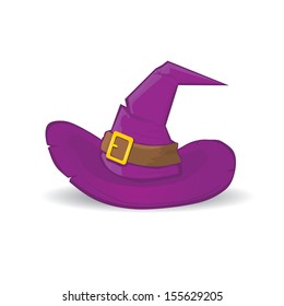 illustration of tall witch hat on abstract background. vector witch hat.