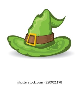 illustration of tall witch hat on abstract background. vector witch hat. happy halloween background