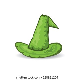 illustration of tall witch hat on abstract background. vector witch hat. happy halloween background