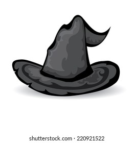 illustration of tall witch hat on white background. vector witch hat. happy halloween background