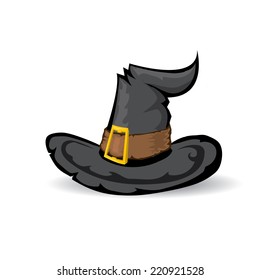 illustration of tall witch hat on white background. vector witch hat. happy halloween background