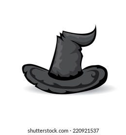 illustration of tall witch hat on white background. vector witch hat. happy halloween background