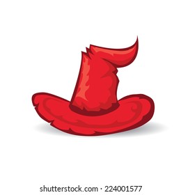 illustration of tall witch hat on abstract background. vector witch hat. happy halloween background