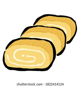 Ilustración de Tamagoyaki: Ilustración como impresión de bloques de madera 